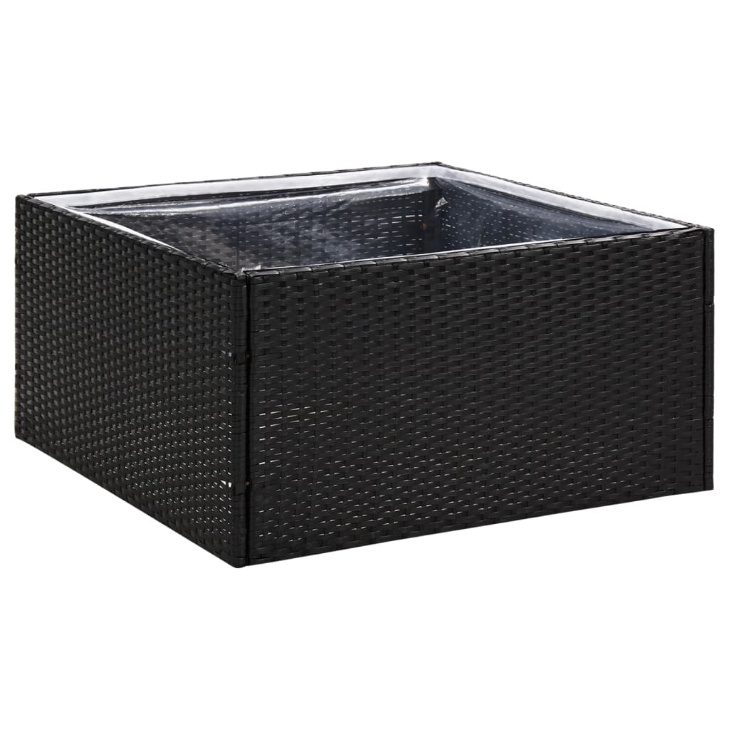 Vidaxl plantenbak 80x80x40 cm poly rotan zwart