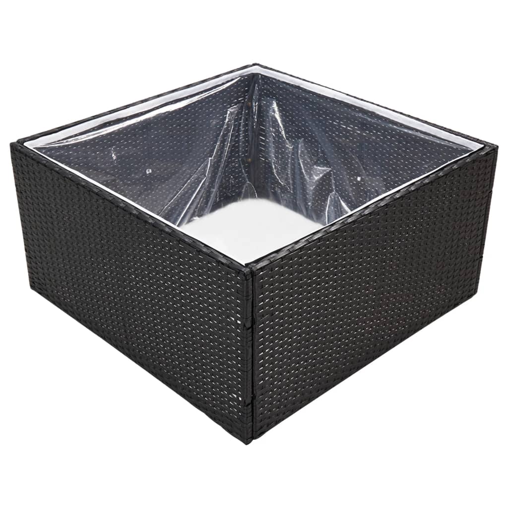 Vidaxl plantenbak 80x80x40 cm poly rotan zwart