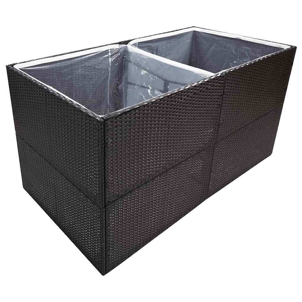 Vidaxl plantenbak 157x80x80 cm poly rotan zwart