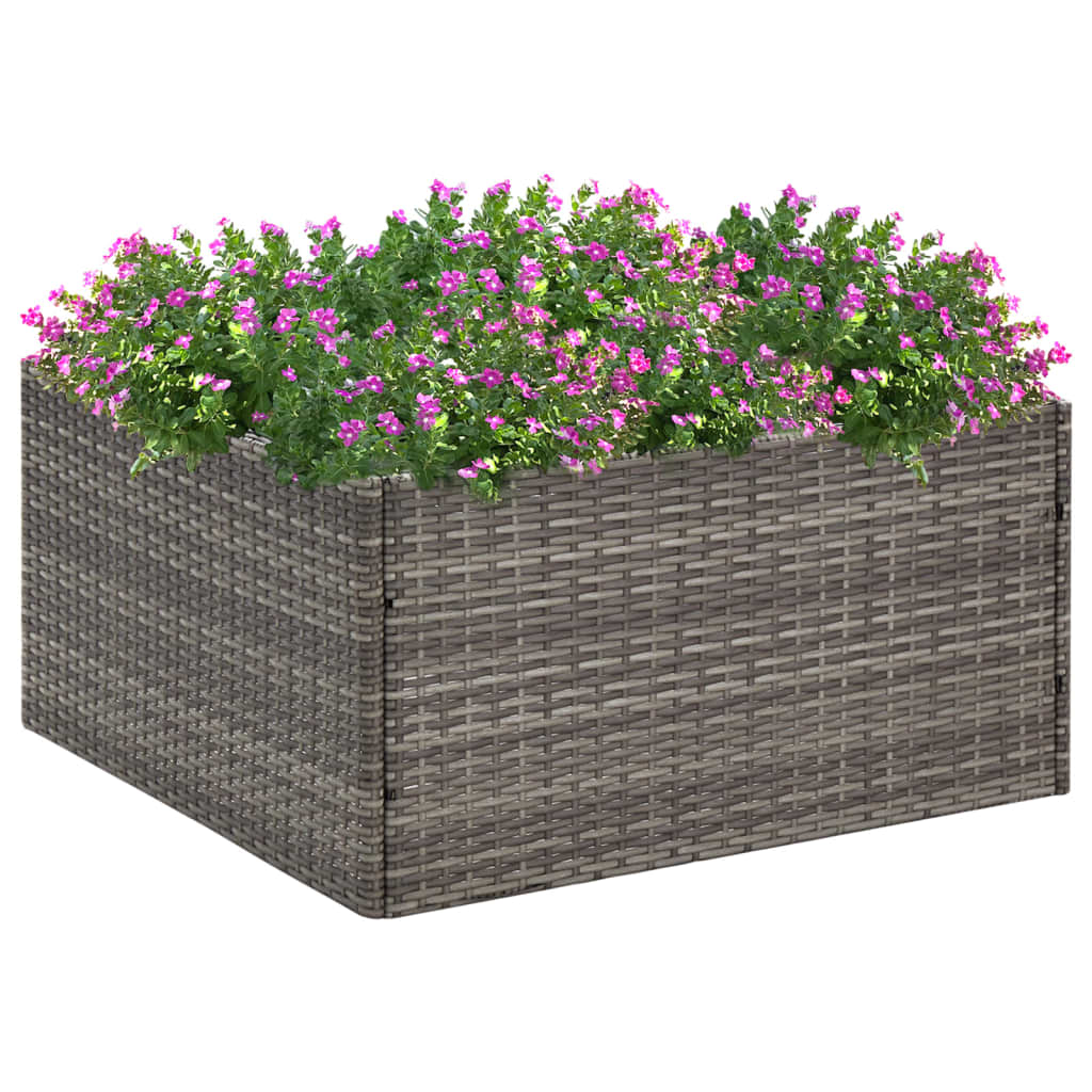 Vidaxl plantenbak 80x80x40 cm poly rotan grijs