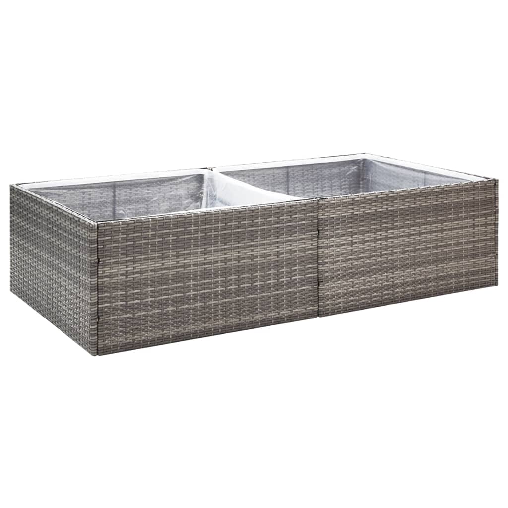 Vidaxl plantenbak 157x80x40 cm poly rotan grijs