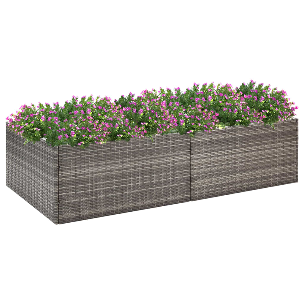 Vidaxl plantenbak 157x80x40 cm poly rotan grijs