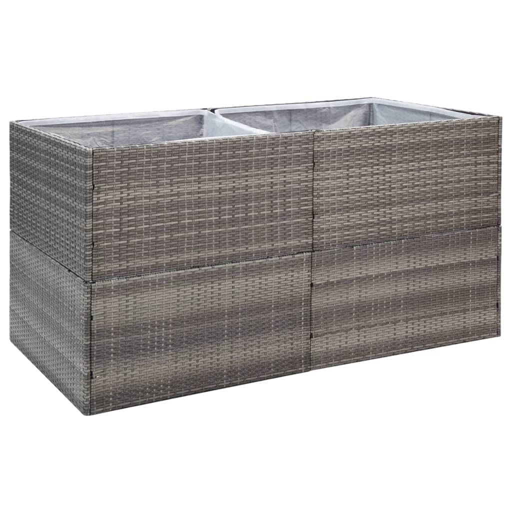 Vidaxl plantenbak 157x80x80 cm poly rotan grijs