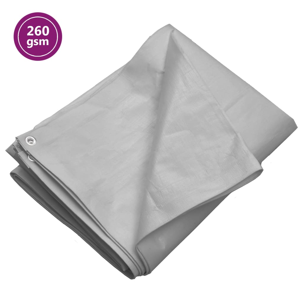 Vidaxl dekzeil 260 g m² 6x10 m hdpe grijs