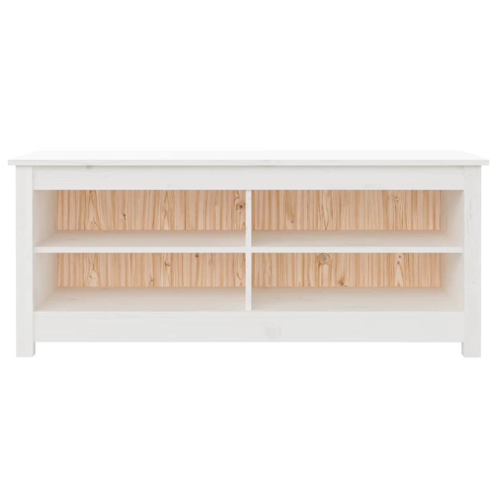 Vidaxl schoenenbank 110x38x45,5 cm massief groenhout wit