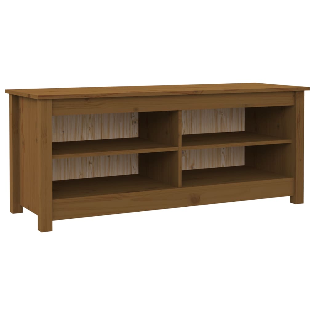 Vidaxl schoenenbank 110x38x45,5 cm massief groenenhout honingbruin