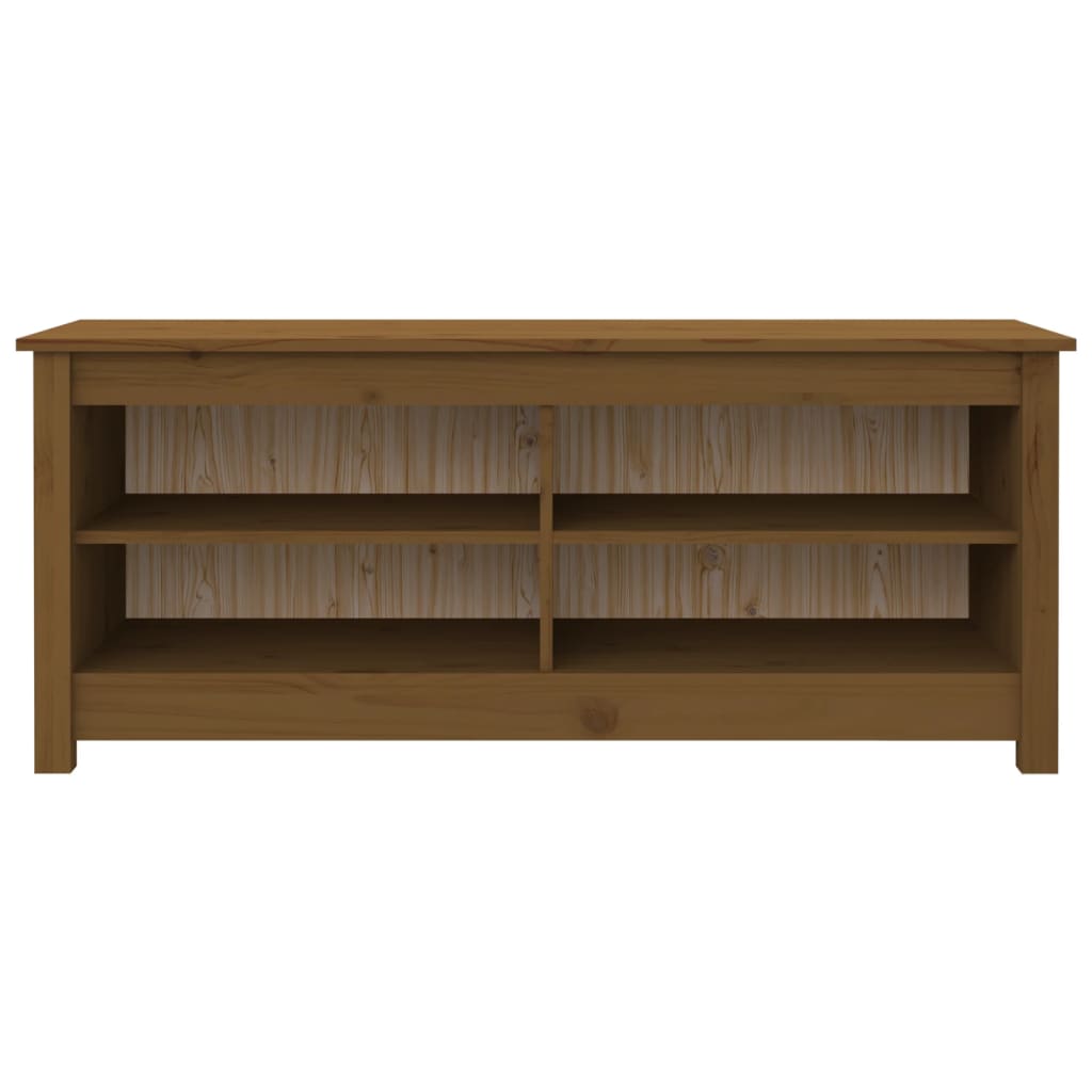 Vidaxl schoenenbank 110x38x45,5 cm massief groenenhout honingbruin