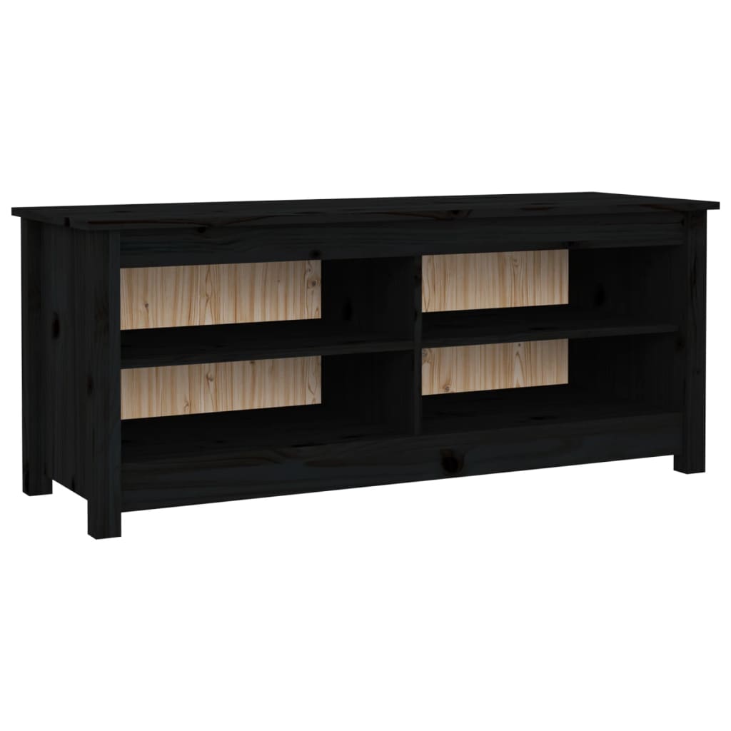 Vidaxl schoenenbank 110x38x45,5 cm massief groenenhout zwart