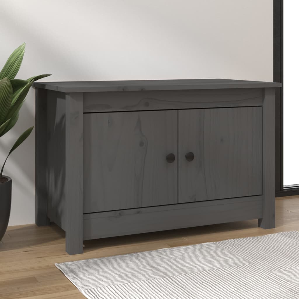 VidaXL Schoenenkast 70x38x45,5 cm massief groenenhout grijs