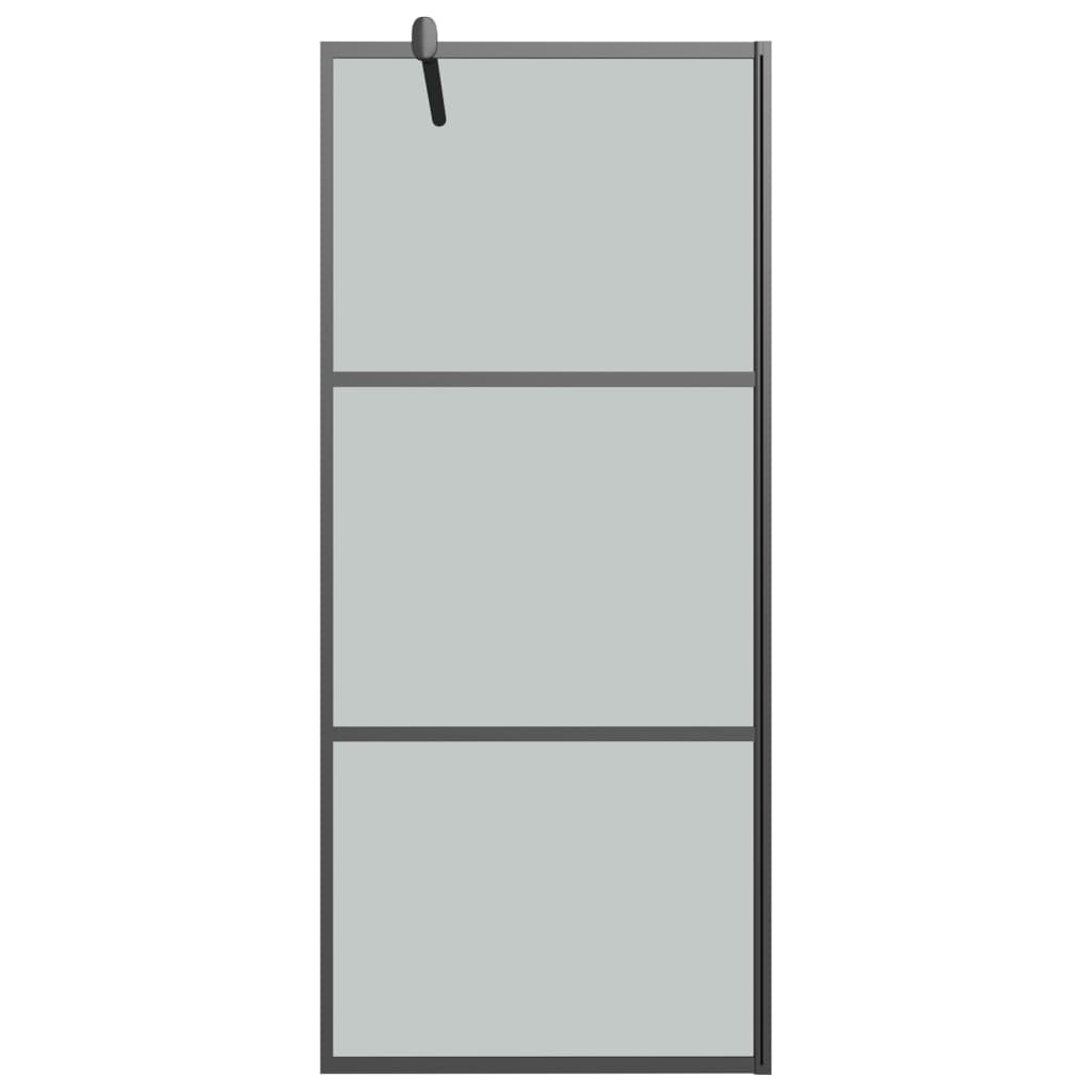 Vidaxl inloopdouchewand 80x195 cm donker esg-glas zwart