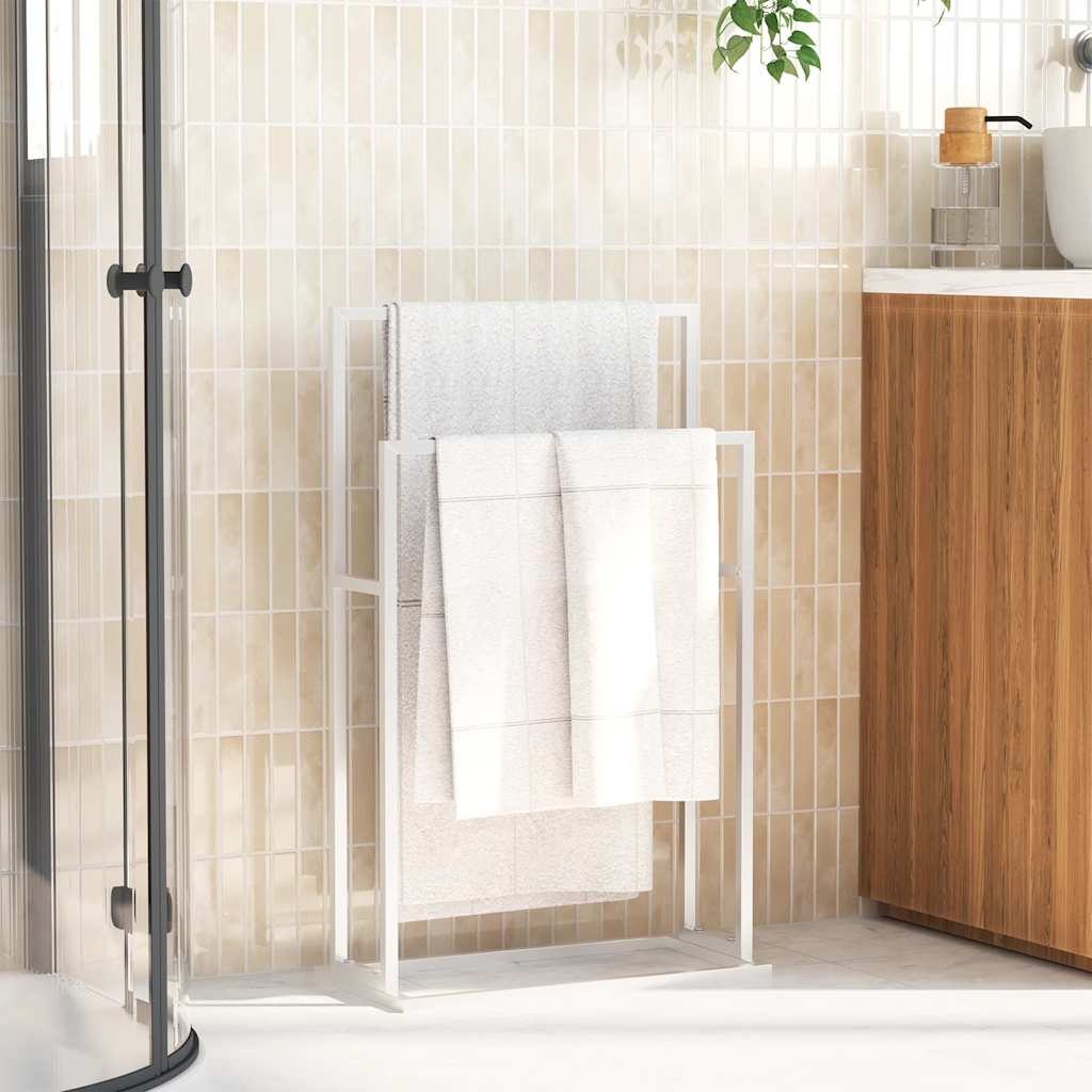 Vidaxl handdoekenrek vrijstaand 48x24x78,5 cm ijzer wit