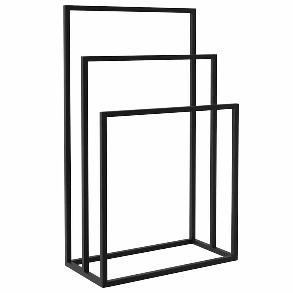 Vidaxl handdoekenrek vrijstaand 48x24x79 cm ijzer zwart