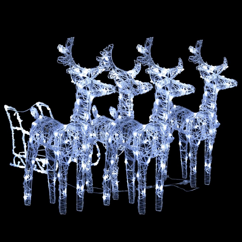 VidaXL Kerstversiering rendieren en slaap 240 LED's acryl