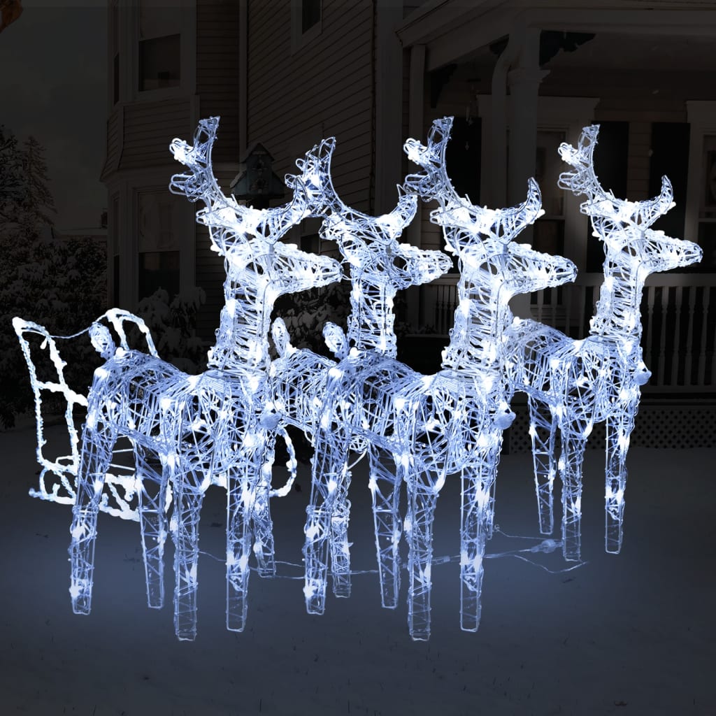 VidaXL Kerstversiering rendieren en slaap 240 LED's acryl