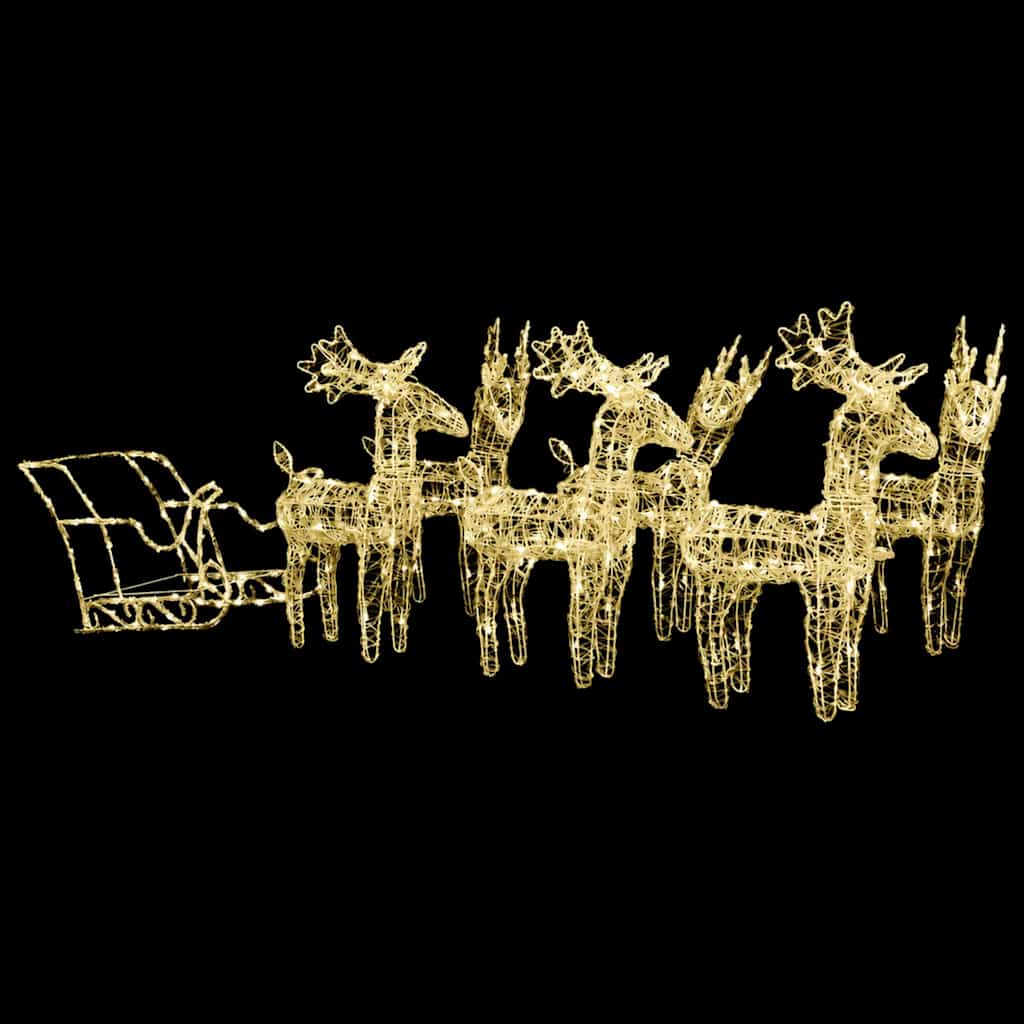 Vidaxl kerstversiering rendieren en slee 320 led's acryl