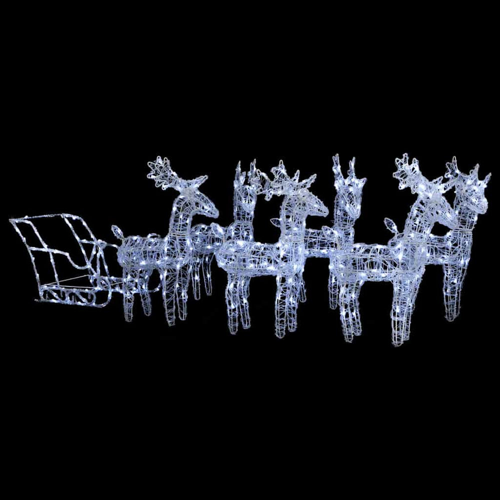 Vidaxl kerstversiering rendieren en slee 320 led's acryl