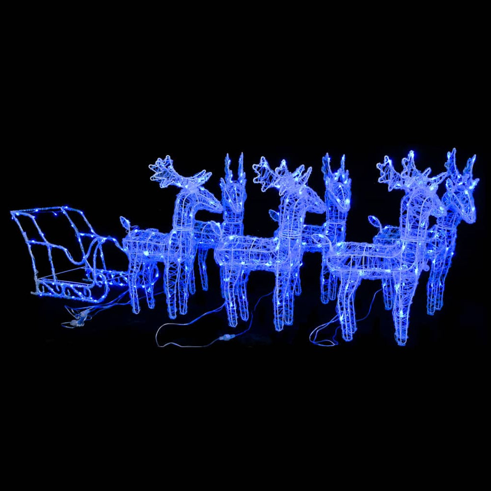 Vidaxl kerstversiering rendieren en slee 320 led's acryl