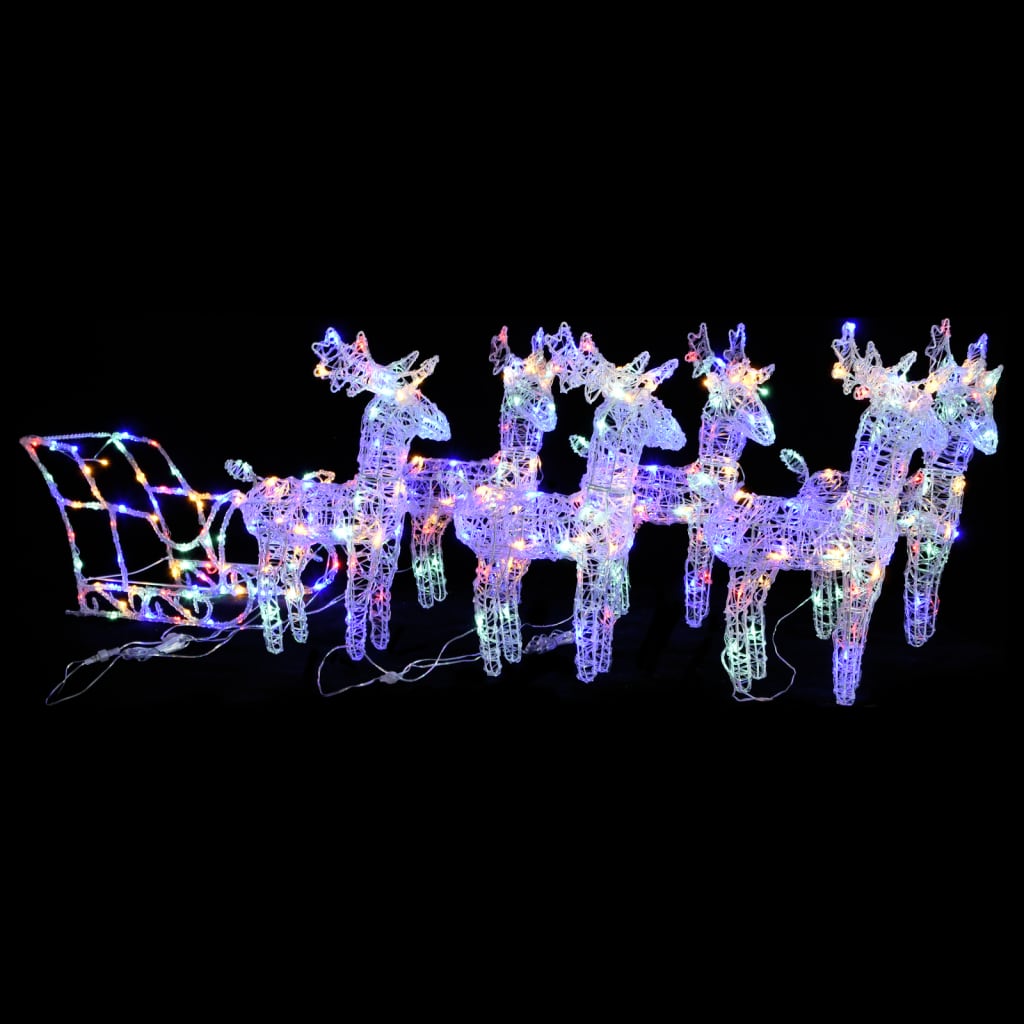 VidaXL Kerstversiering rendieren en slaap 320 LED's acryl