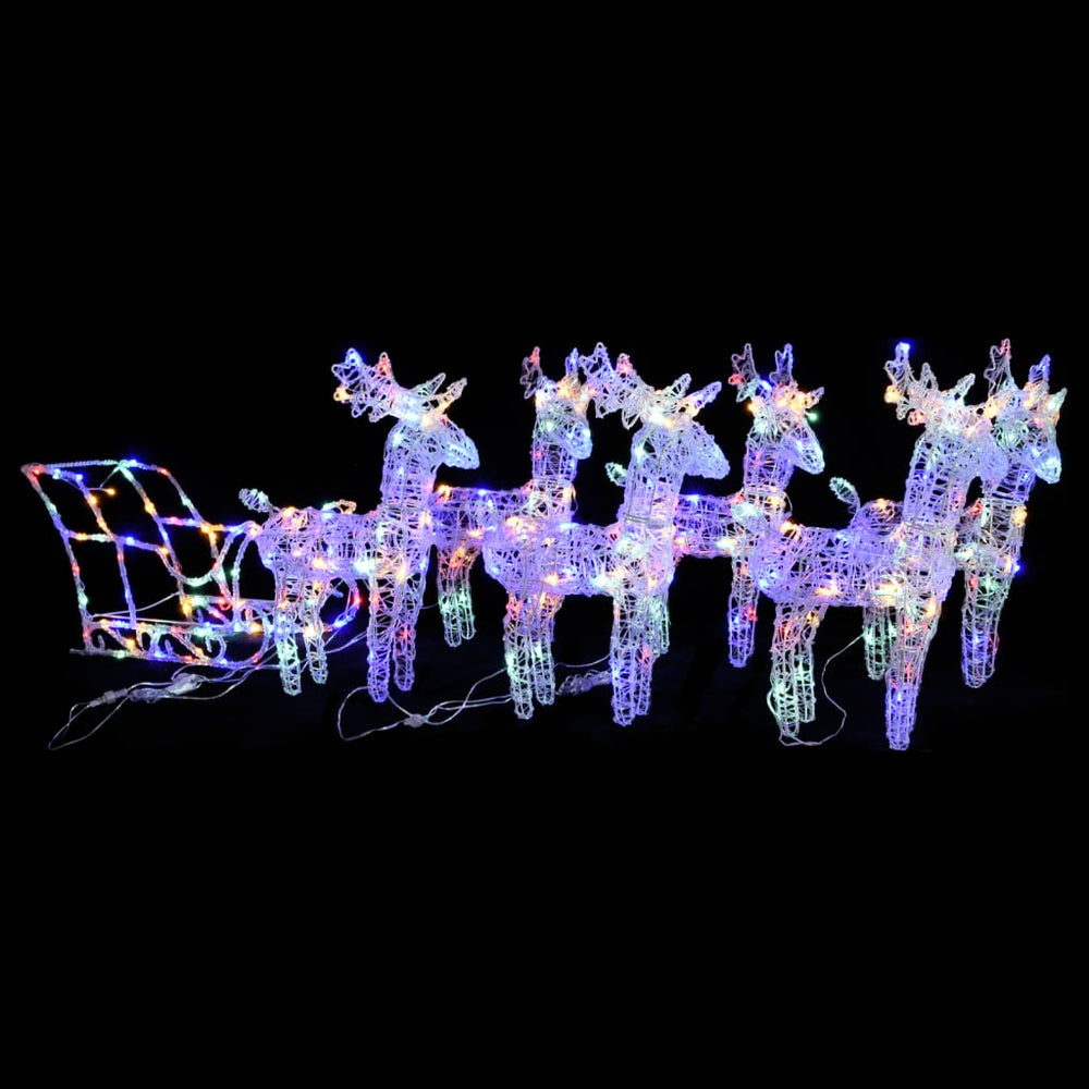 VidaXL Kerstversiering rendieren en slee 320 LED's acryl