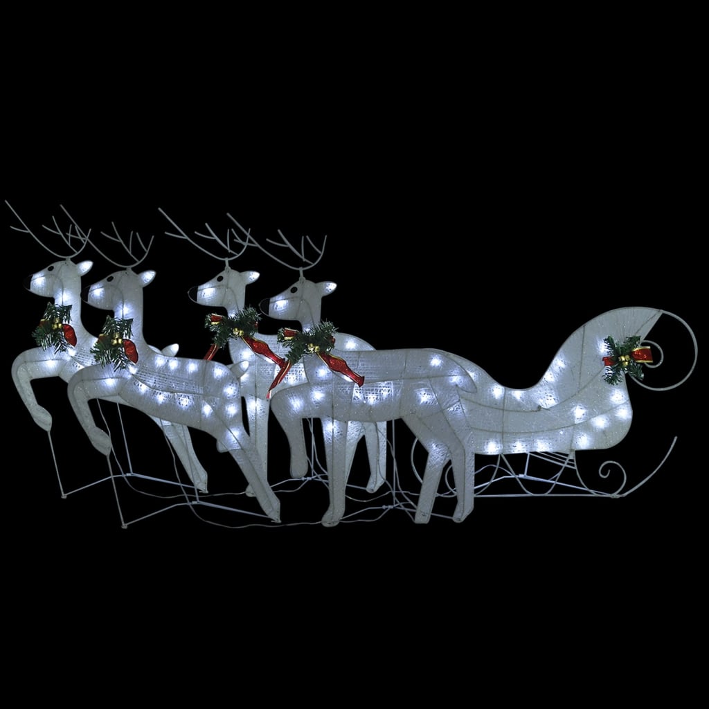 VidaXL Buitenkerstversiering rendieren en slaap 100 LED's wit