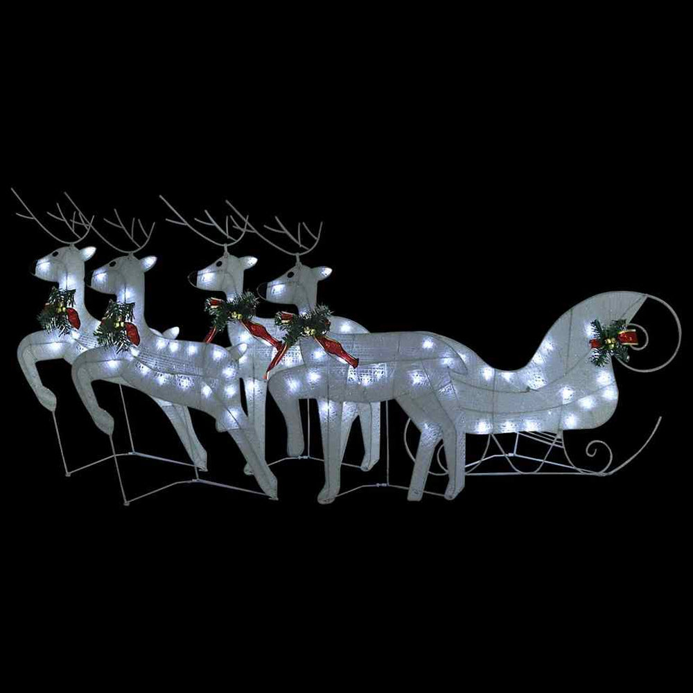 Vidaxl buitenkerstversiering rendieren en slee 100 led's wit