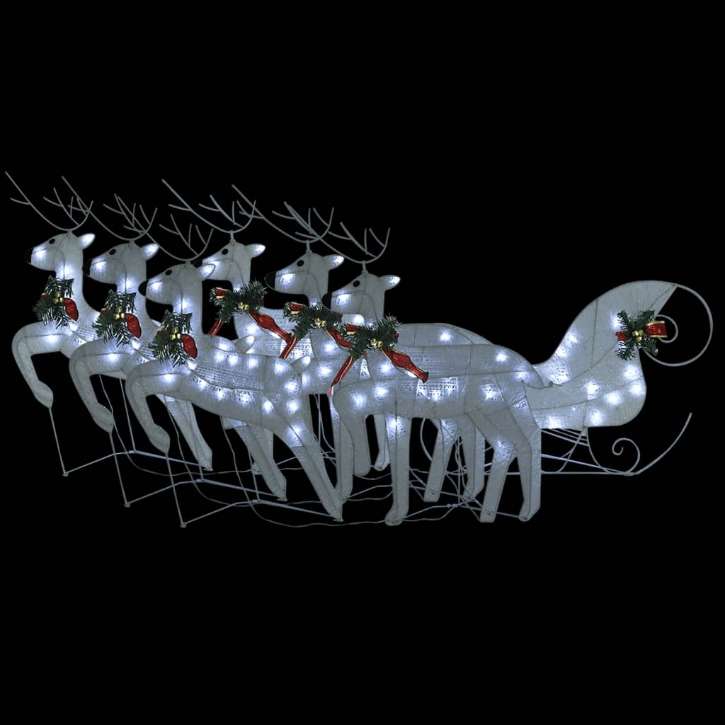 VidaXL Buitenkerstversiering rendieren en slaap 140 LED's wit