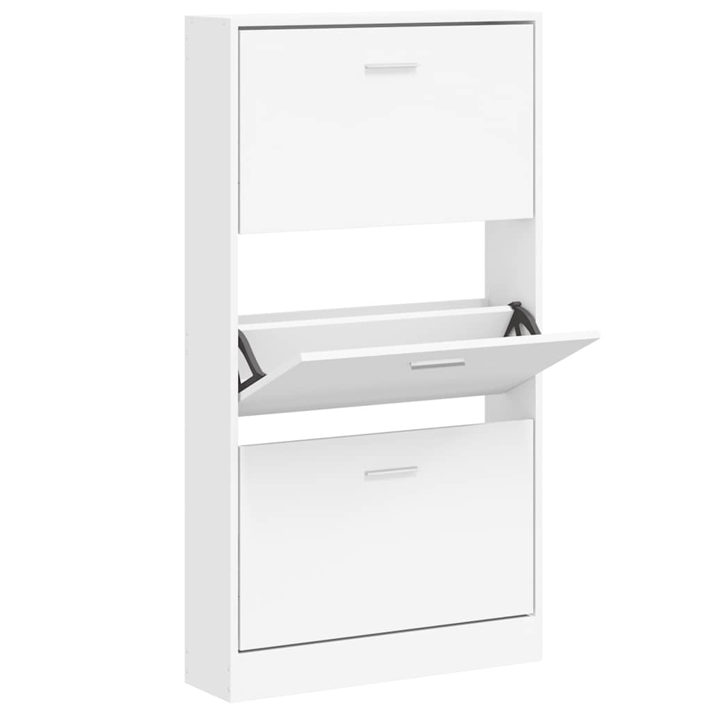 Vidaxl schoenenkast wit 59x17x108 cm bewerkt hout