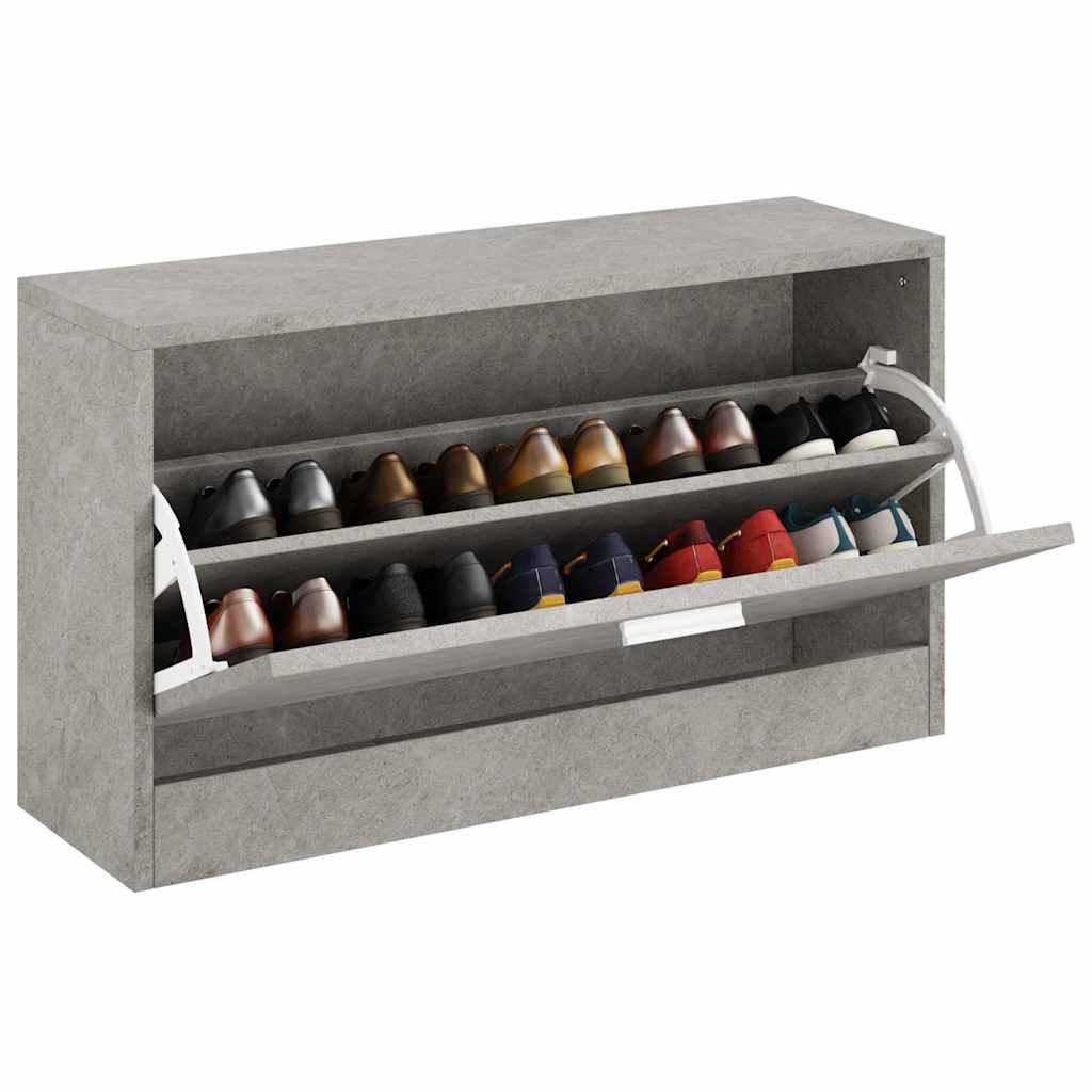 Vidaxl schoenenbank 80x24x45 cm bewerkt hout betongrijs