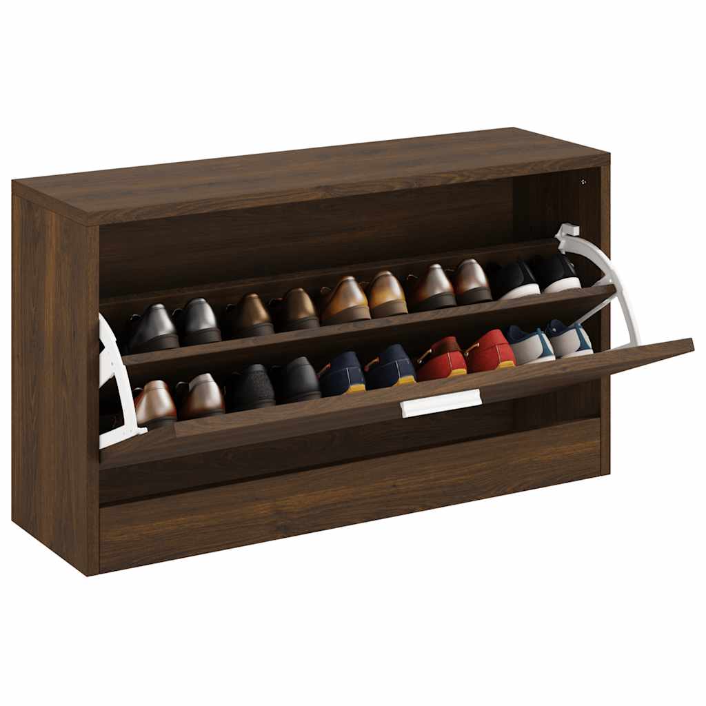 Vidaxl schoenenbank 80x24x45 cm bewerkt hout bruin eikenkleur