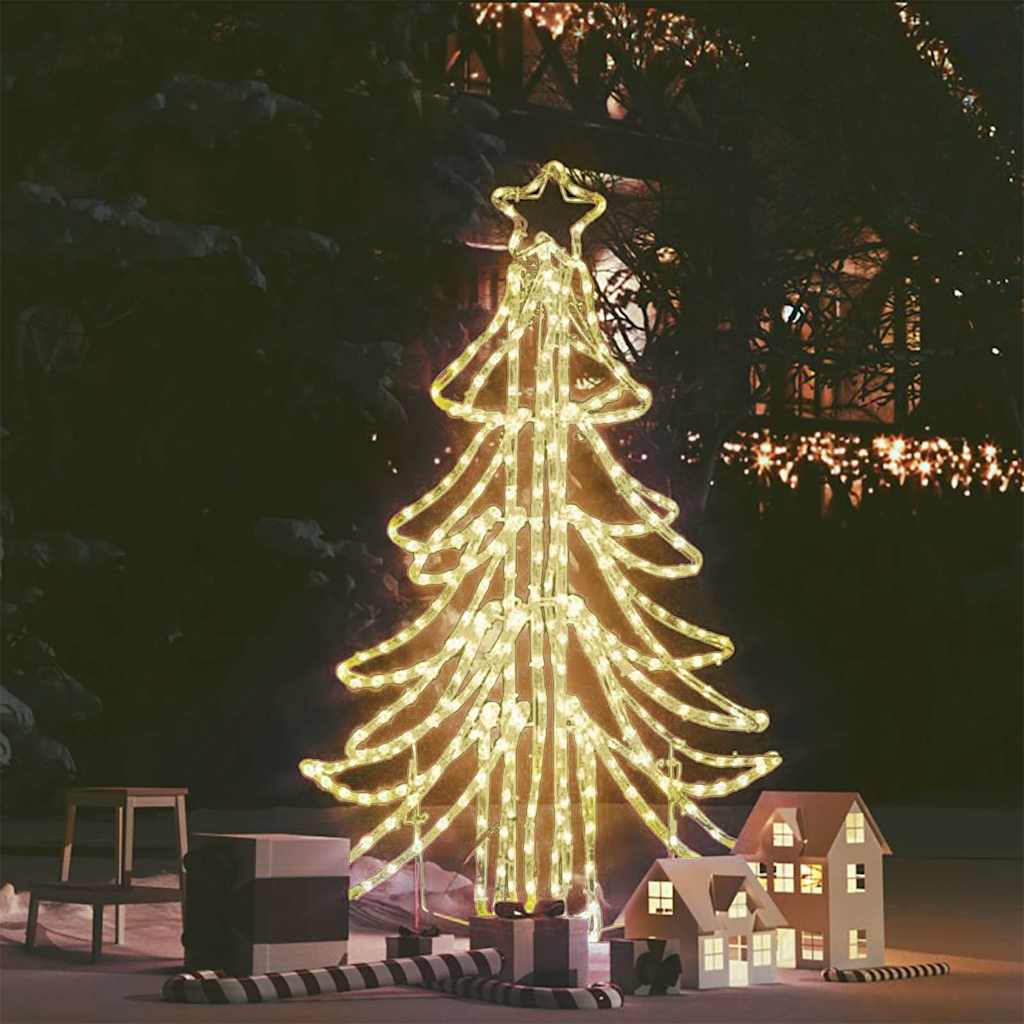 Vidaxl kerstfiguur kerstboom met warmwitte led's 87x87x93 cm