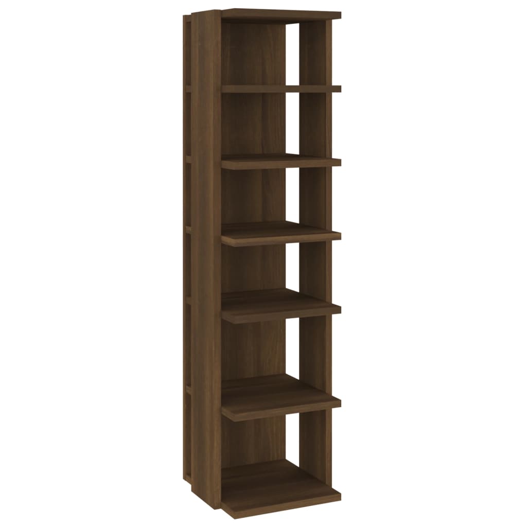 Vidaxl schoenenrekken 2 st 27,5x27x102 cm bewerkt hout bruineiken