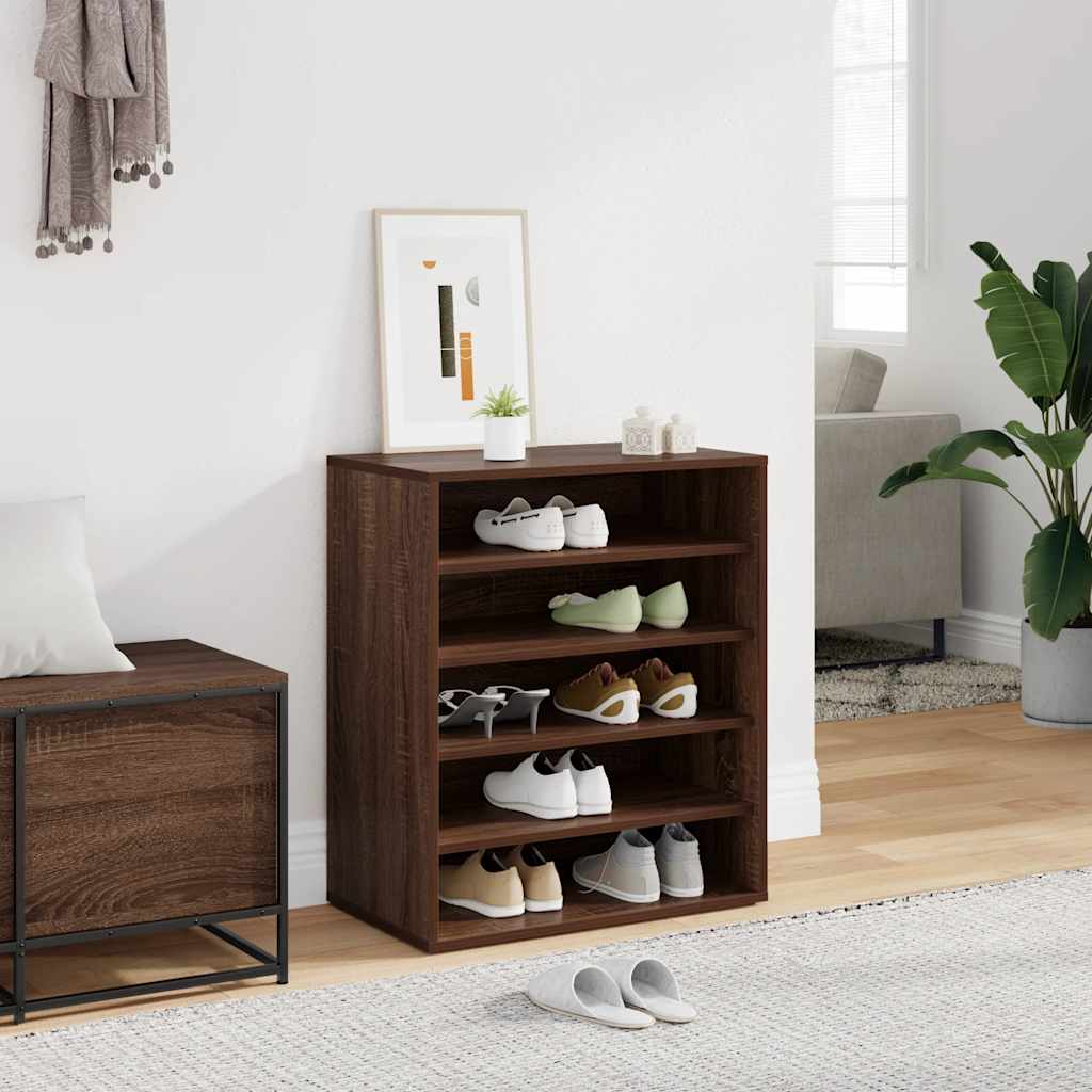 Vidaxl schoenenkast 60x35x70 cm bewerkt hout bruin eikenkleur
