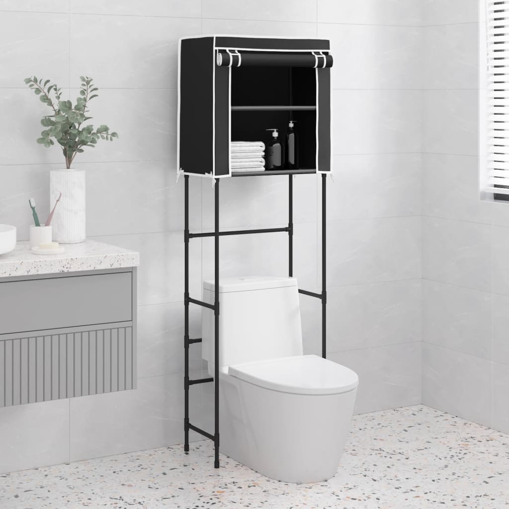 VidaXL Toiletrek 2-laags 56x30x170 cm zwart ijzer