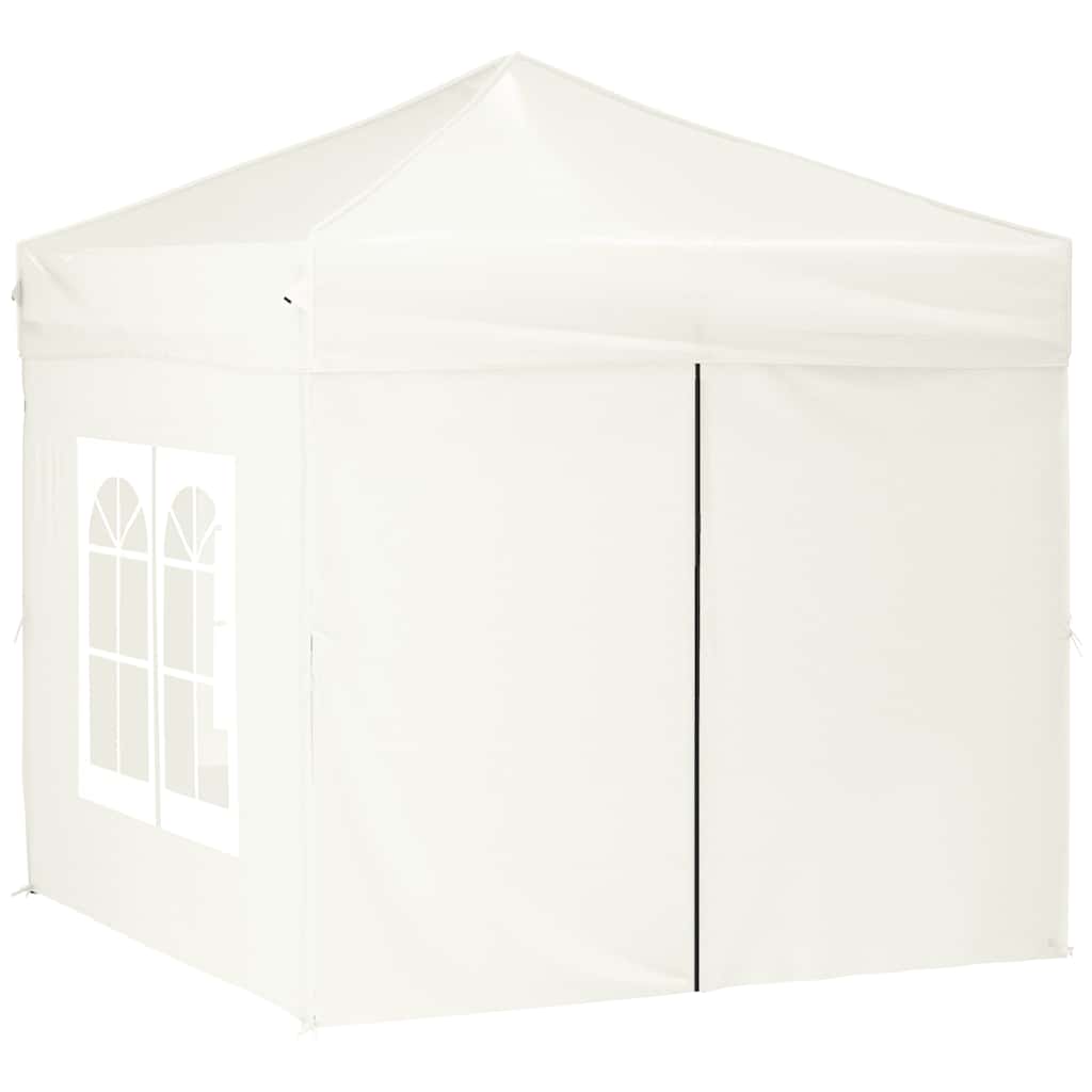 Vidaxl partytent inklapbaar met zijwanden 2x2m crèmekleurig