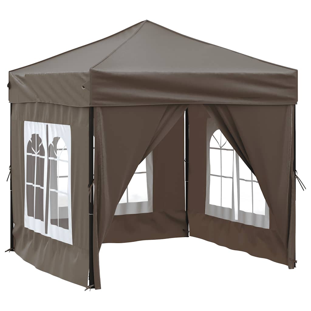 Vidaxl partytent inklapbaar met zijwanden 2x2m taupe