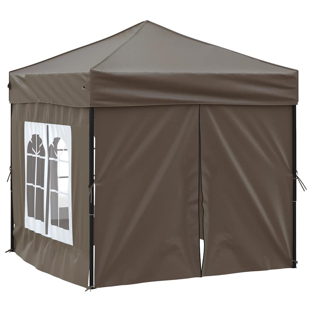 Vidaxl partytent inklapbaar met zijwanden 2x2m taupe