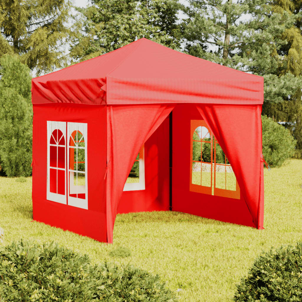 Vidaxl partytent inklapbaar met zijwanden 2x2m rood