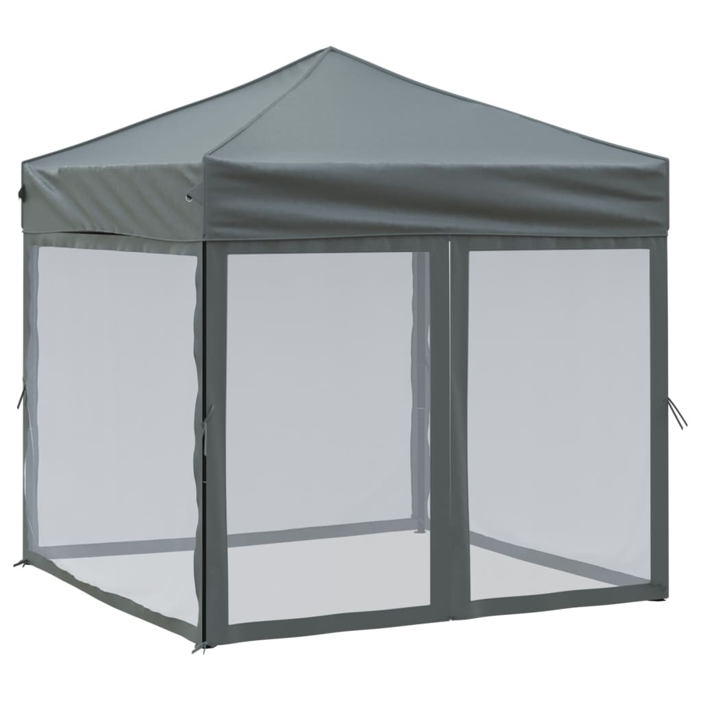 Vidaxl partytent inklapbaar met zijwanden 2x2m antracietkleurig