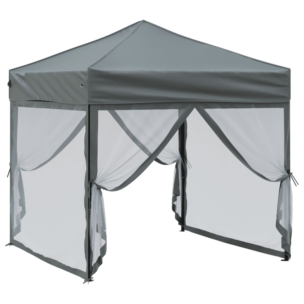 Vidaxl partytent inklapbaar met zijwanden 2x2m antracietkleurig
