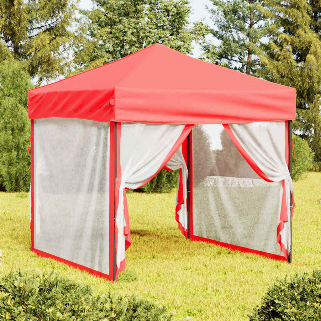 Vidaxl partytent inklapbaar met zijwanden 2x2m rood