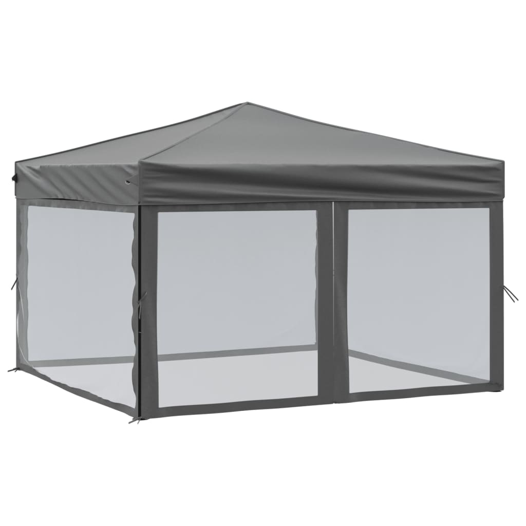 Vidaxl partytent inklapbaar met zijwanden 3x3m antracietkleurig
