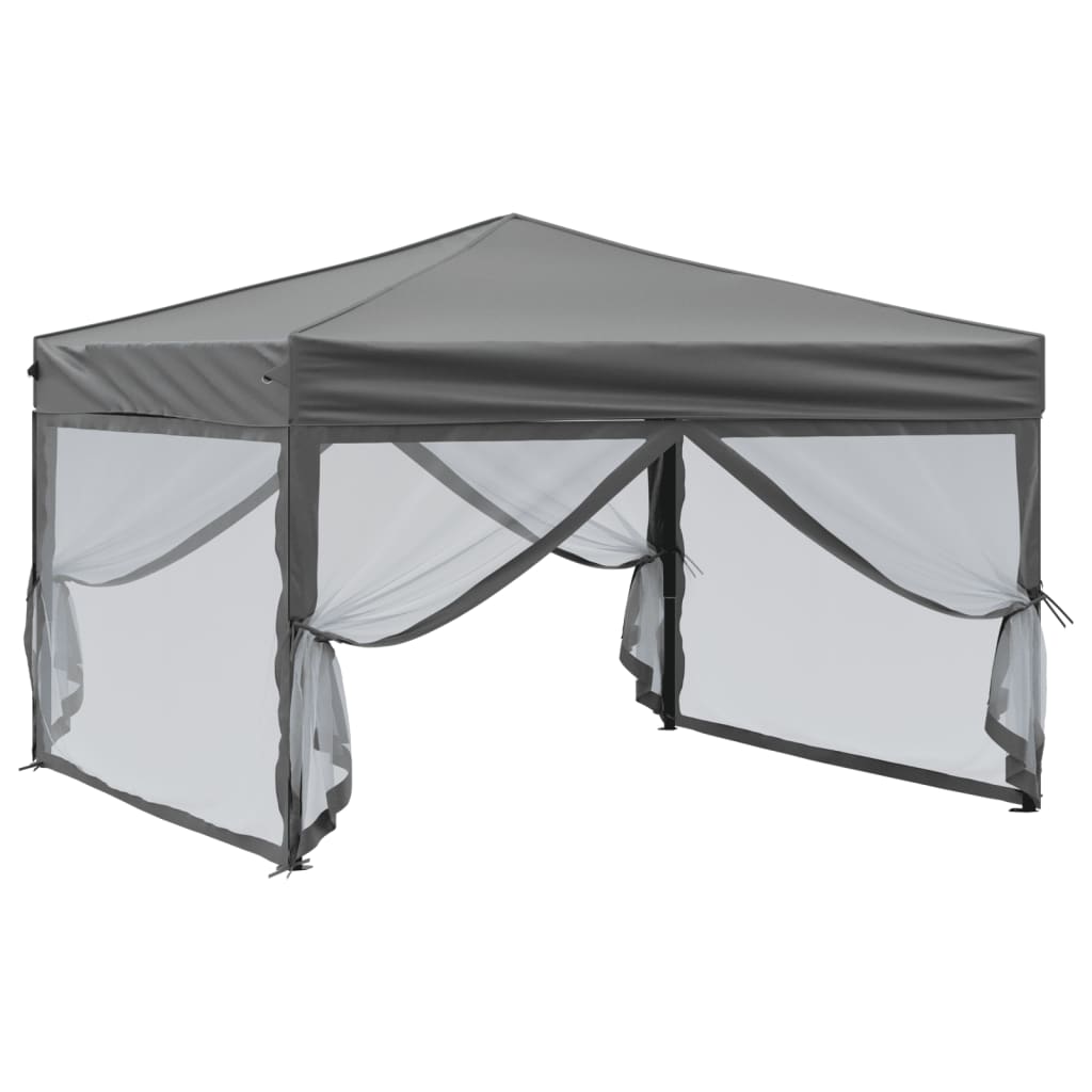 Vidaxl partytent inklapbaar met zijwanden 3x3m antracietkleurig