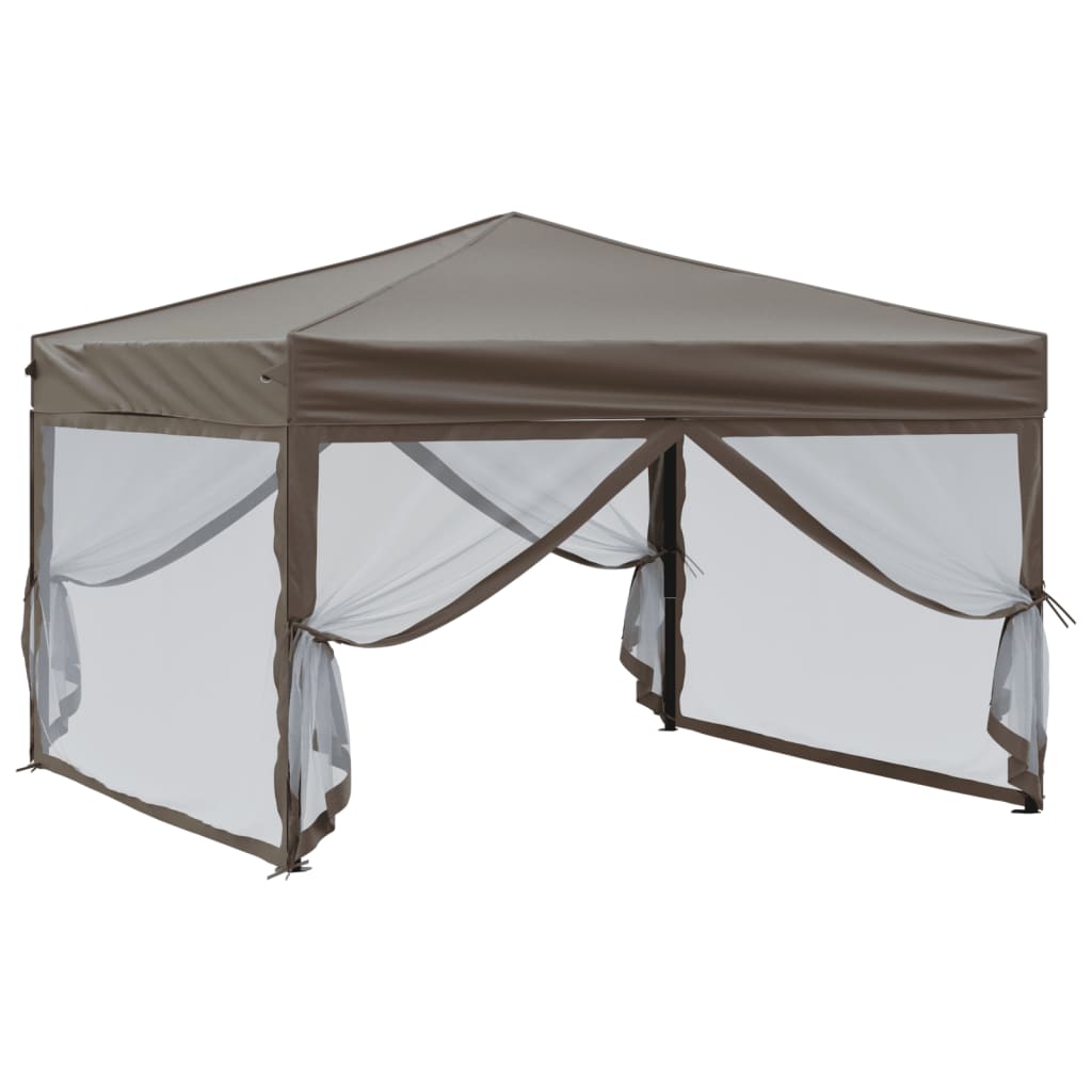 Vidaxl partytent inklapbaar met zijwanden 3x3m taupe