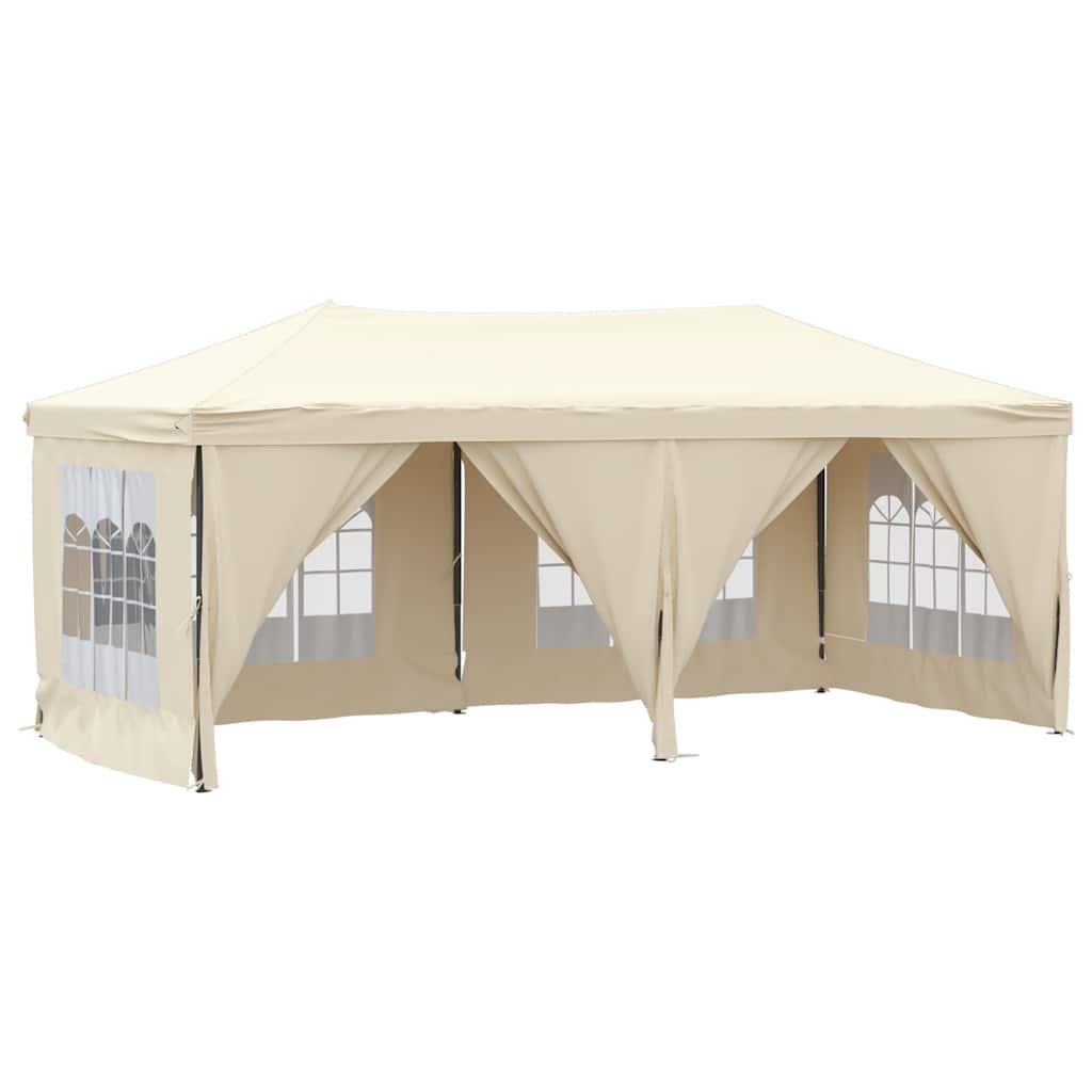 Vidaxl partytent inklapbaar met zijwanden 3x6m crèmekleurig