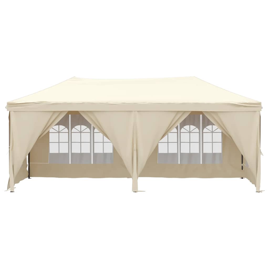 Vidaxl partytent inklapbaar met zijwanden 3x6m crèmekleurig