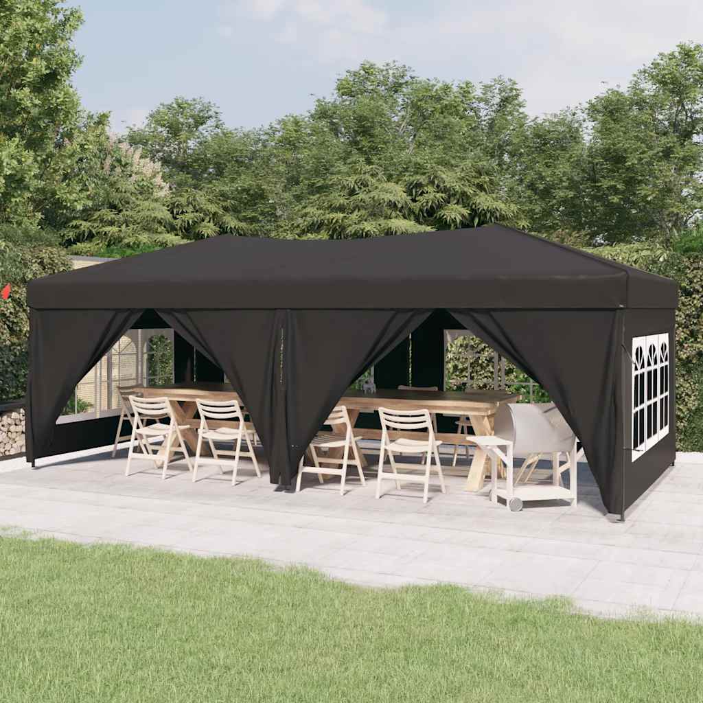 Vidaxl partytent inklapbaar met zijwanden 3x6m antracietkleurig