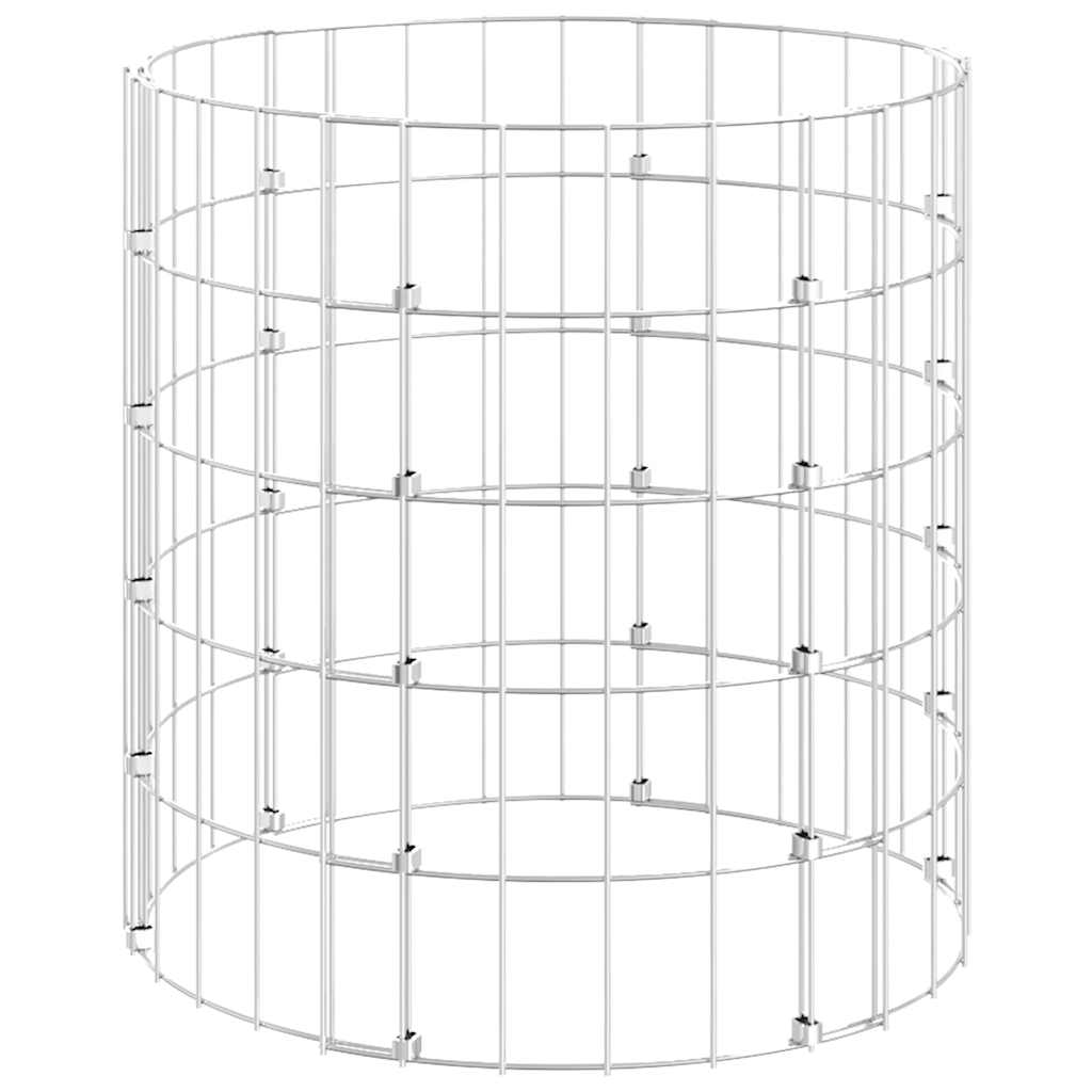 Vidaxl schanskorfpaal rond ø50x50 cm gegalvaniseerd staal