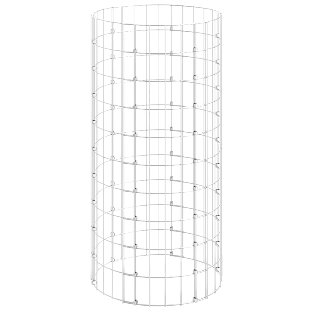 Vidaxl schanskorfpaal rond ø50x100 cm gegalvaniseerd staal