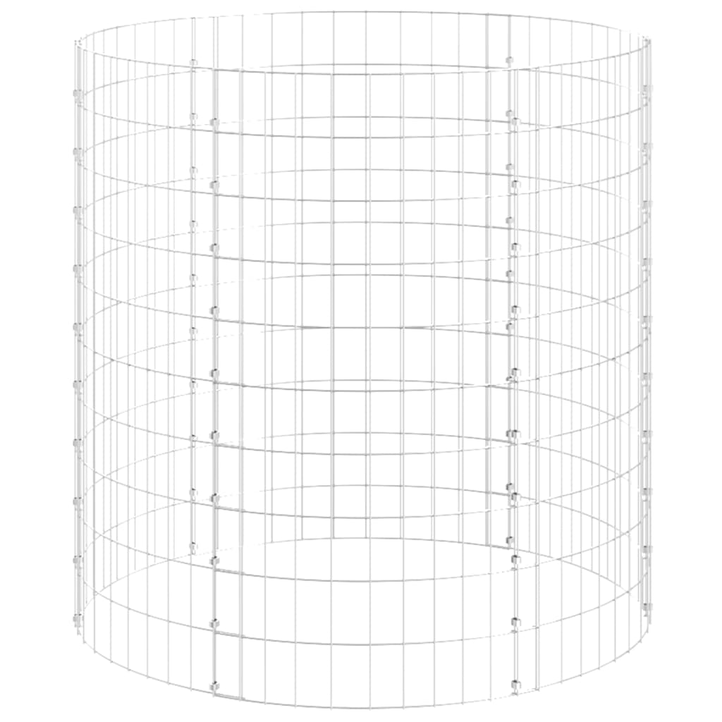 Vidaxl gabion paal rond ø100x100 cm gegalvaniseerd staal