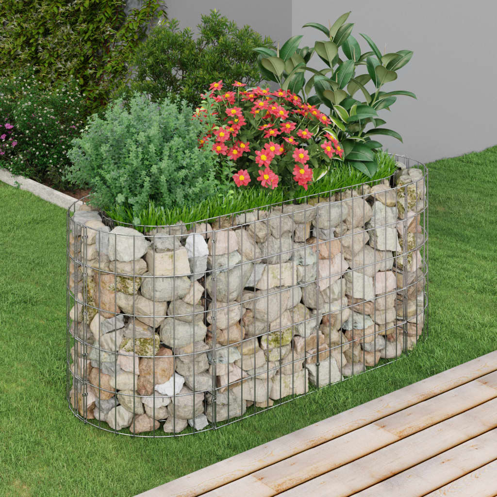 Vidaxl schanskorf plantenbak 120x50x50 cm gegalvaniseerd ijzer